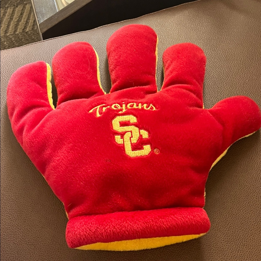 Red and Yellow Trojans Plush Hand Pillow
